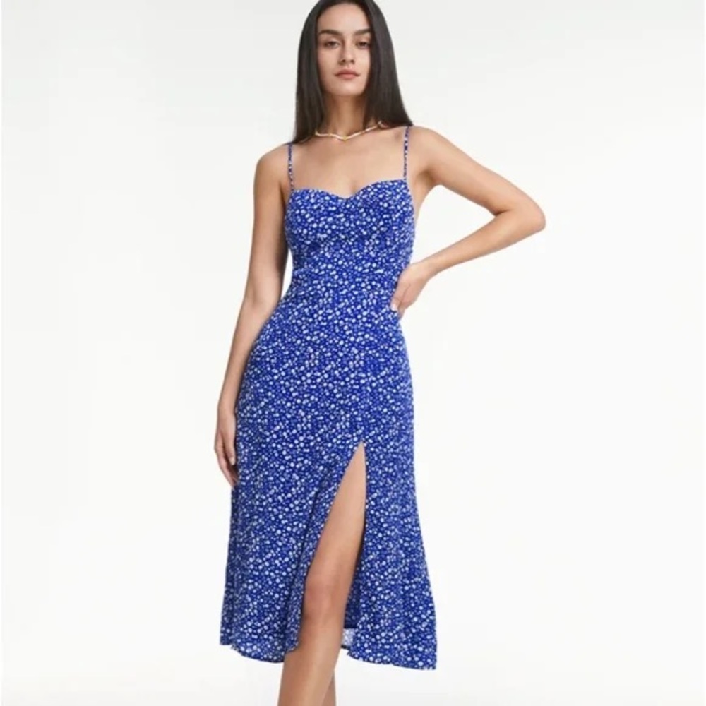 Commense, royal blue floral dress